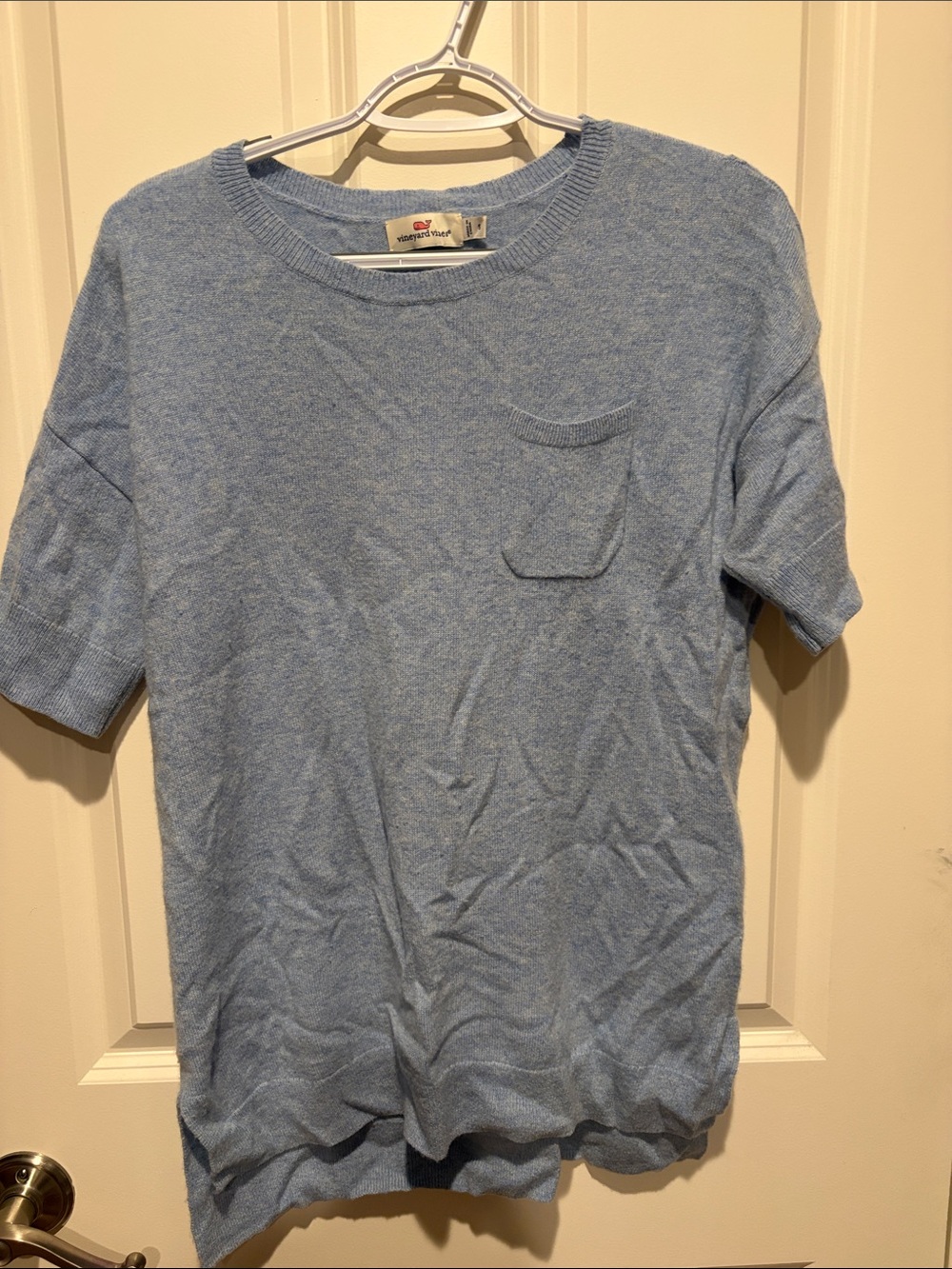 Vineyard Vines Heather Light Blue Short-Sleeve Knit Pocket Tee